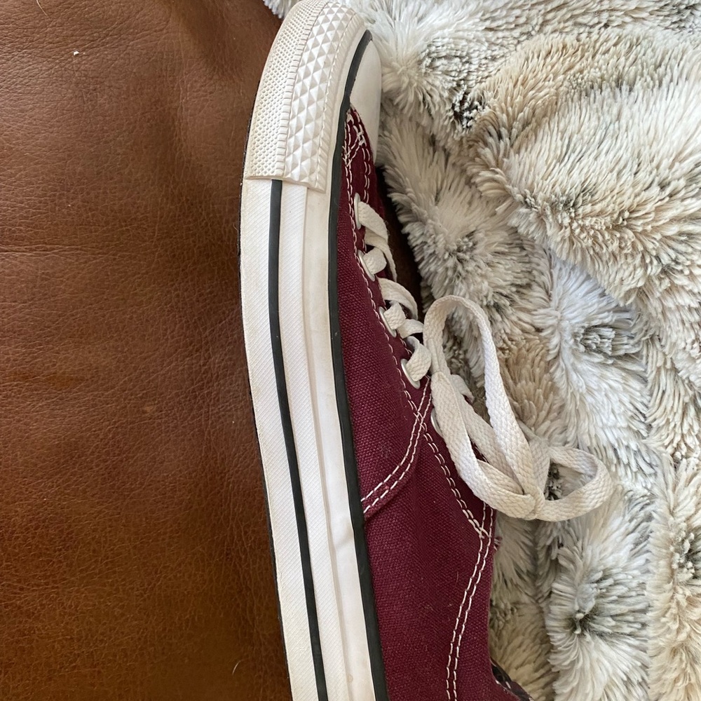 Converse Burgundy and Plaid Shoes - Picture 9 of 11
